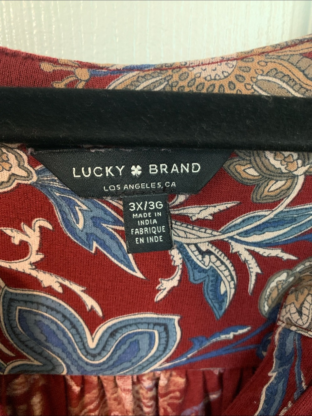 Lucky Brand 3x burgundy floral tunic - Picture 3 of 5